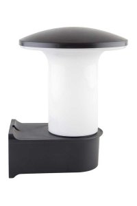 Global KBA763 E27 IP54 ABS Siyah Mantar Bahçe Duvar Apliği