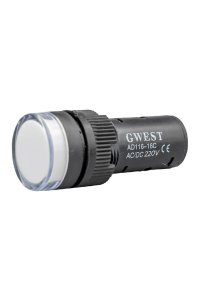 Gwest 16-110V-B 110V 16mm Beyaz Ledli Sinyal Lambası