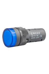 Gwest 16-110V-M 110V 16mm Mavi Ledli Sinyal Lambası