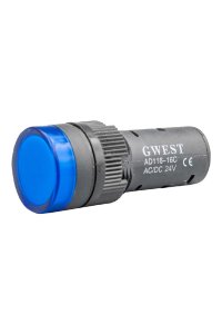 Gwest 16-24V-M 24V 16mm Mavi Ledli Sinyal Lambası