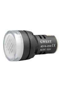 Gwest 22-110V-B 110V 22mm Beyaz Ledli Sinyal Lambası