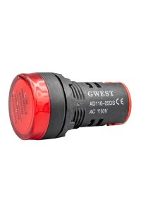 Gwest 22-110V-K 110V 22mm Kırmızı Ledli Sinyal Lambası