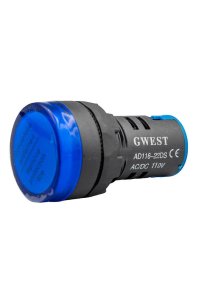Gwest 22-110V-M 110V 22mm Mavi Ledli Sinyal Lambası