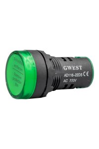 Gwest 22-110V-Y 110V 22mm Yeşil Ledli Sinyal Lambası