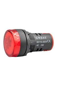 Gwest 22-24V-K 24V 22mm Kırmızı Ledli Sinyal Lambası