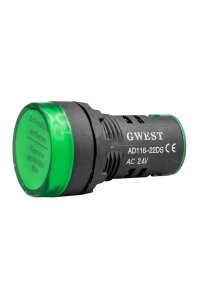Gwest 22-24V-Y 24V 22mm Yeşil Ledli Sinyal Lambası