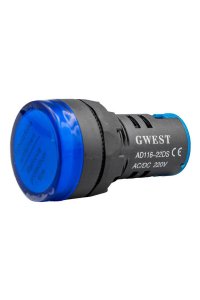 Gwest 22-M 220V 22mm Mavi Ledli Sinyal Lambası