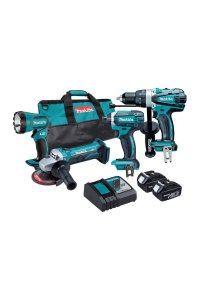 Makita DLX4067 (DHP482 DGA452 DTD152 DML185) Akülü Set