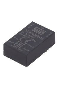 Mean Well SCWN06B-15 6W Düzenlenmiş Tek Çıkışlı Dönüştürücü