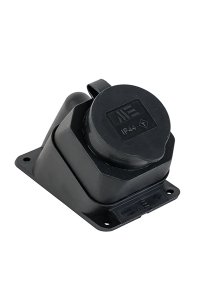 Mete Enerji 404009 1x16A 2P+E 220-240V IP44 Eğik Kauçuk Duvar Prizi