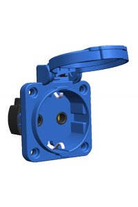 Mete Enerji 404016ST06 1x16A 2P+E 220-240V IP44 Mavi Üst Yan Girişli Pano Prizi