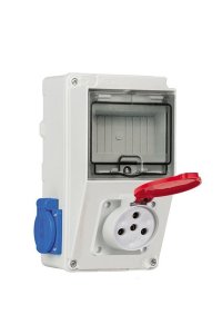 Mete Enerji 70552505E 110x210x106mm IP44 Düz Makine Prizli Kombinasyon Kutusu