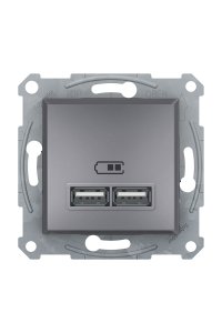 Schneider EPH2700262 İkili 2.1A Asfora Çelik Usb Prizi