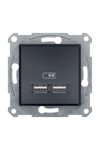 Schneider EPH2700271 İkili 2.1A Asfora Antrasit USB Priz