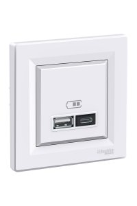 Schneider EPH2700321 Asfora 2li 2.4A Beyaz USB Prizi