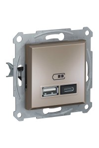 Schneider EPH2700369 Asfora 2li 2.4A Bronz USB Prizi