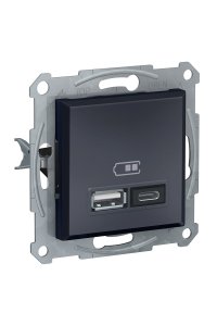 Schneider EPH2700371 Asfora 2li 2.4A Antrasit USB Prizi