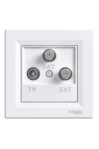 Schneider EPH3600121 Asfora 3lü 1dB Beyaz TV-SAT-SAT Prizi