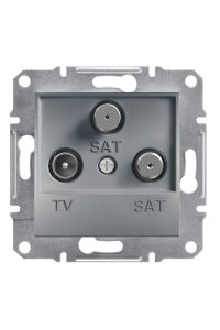 Schneider EPH3600162 Asfora 3lü 1dB Çelik TV-SAT-SAT Prizi