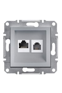 Schneider EPH5200161 Asfora Alümiyum RJ45 CAT6 UTP+RJ11 Priz
