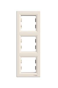 Schneider EPH5810323 Üçlü Asfora Dikey Krem Çerçeve