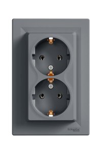 Schneider EPH9900162 Asfora Çelik 2li Topraklı Priz