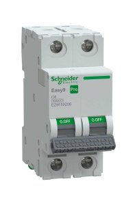Schneider EZ9F59206 Easy 9 Pro 2P 6A 10 kA C Tipi Otomatik Sigorta