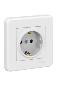 Schneider LNA2900121 Leona 16A Beyaz Çerçeveli Topraklı Priz