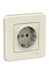 Schneider LNA2900123 Leona 16A Krem Çerçeveli Topraklı Priz