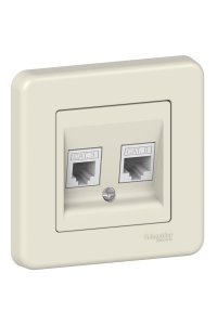 Schneider LNA4900123 RJ45+RJ11 Krem Data Prizi