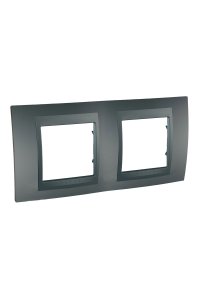Schneider MGU6.004.12 Plus Grafit 2li Yatay Priz Çerçevesi