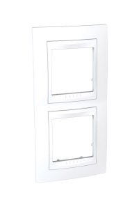 Schneider MGU6.004V.18 Plus Beyaz 2li Dikey Priz Çerçevesi
