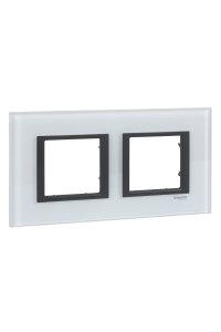 Schneider MGU68.004.7C2 Class Beyaz Cam 2li Priz Çerçevesi