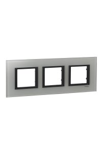 Schneider MGU68.006.7C2 Cam 3lü Yatay Anahtar Priz Çerçevesi