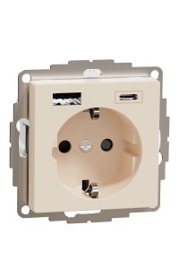Schneider MTN2367-0344 Usb Type A+C Korumalı Topraklı Priz