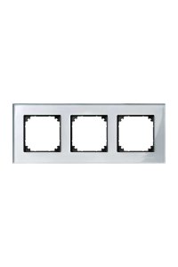 Schneider MTN4030-3260 M-Elegance Glass 3lü Gümüşi Çerçeve