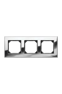 Schneider MTN403339 M-Elegance Glass 3lü Krom Priz Çerçevesi