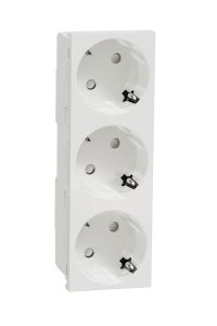 Schneider NU307618 Unica 3lü Çocuk Korumalı Topraklı Priz