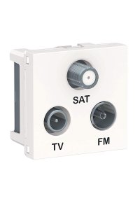 Schneider NU345018 Unica 2 Modüllü Bağımsız TV-R-SAT Prizi