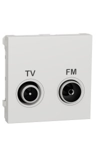 Schneider NU345118 Unica 2 Modüllü Geçişli TV-R Prizi