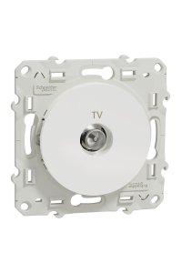 Schneider S520445 Odace Beyaz Sonlu Tv Prizi