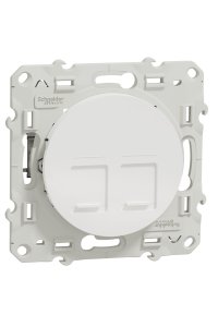 Schneider S520486 Beyaz 2xRJ45 Cat6 STP Telefon Data Prizi