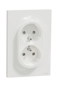 Schneider S521089 Odace Vida Bağlantılı Beyaz 2li UPS Priz