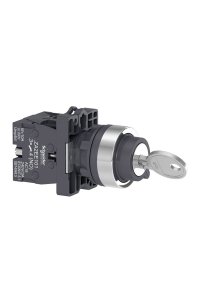 Schneider XA2-EG33 Siyah 3 Konumlu Kilitli Mandal Buton