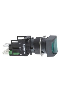 Schneider XB6-CF3B1B Yeşil Kare Yaylı Işıklı Buton
