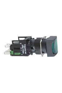 Schneider XB6CF3B5B 24V AC/DC Kare Yeşil Işıklı buton