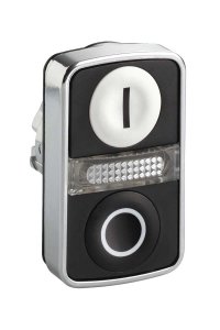 Schneider ZB4BW7A1721 22mm Beyaz Siyah Işıklı Buton Kafası