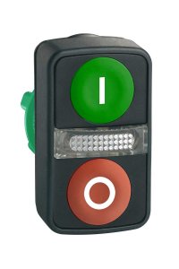Schneider ZB5AW7A3741 Işıklı Yeşil-Kırmızı Buton Kafası