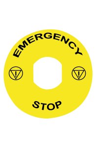 Schneider ZBY8330 90mm Sarı Emergency Stop İşaretli Etiket