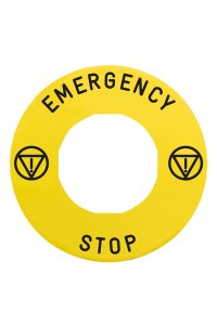 Schneider ZBY9330T 60mm Sarı Emergency Stop İşaretli Etiket